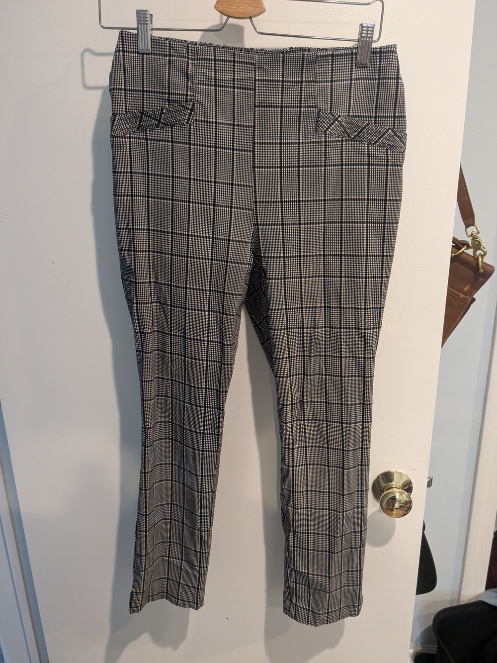 Joe B Black & White Houndstooth Skinny Crop Pants